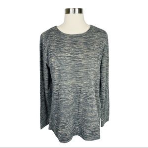 Croft & Barrow Extra Soft Long Sleeve Top - Size Medium - Gray/Brown